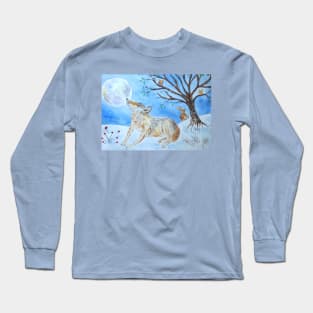 Wolf Moon gazing Long Sleeve T-Shirt